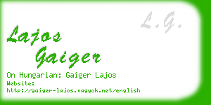 lajos gaiger business card